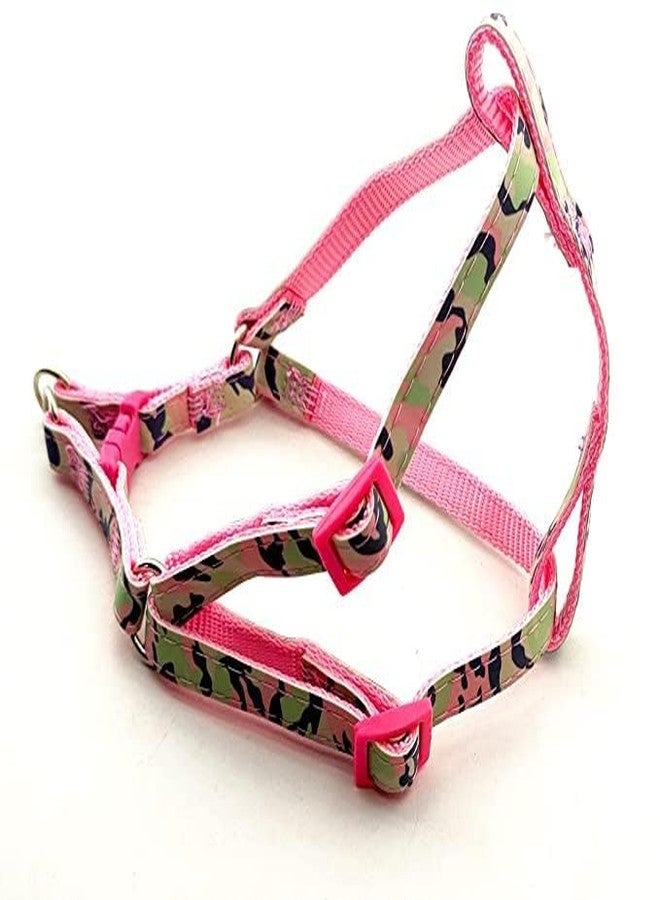 Pups&Pets 10MM Nylon Padded Adjustable Strip Pattern Printed Vest Harness and Long Handle Leash Ideal for Outdoor Walking/Training Dogs & Puppies (Pink) - Image 2